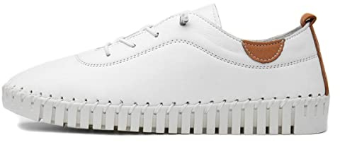 Ladies Flamborough White Soft Leather Shoe 4 White