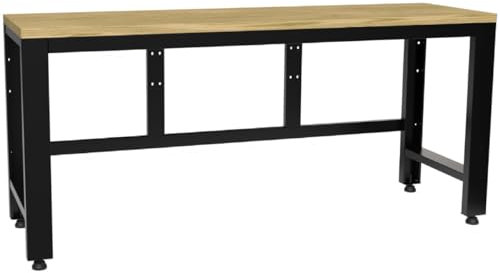 Kraftmeister Werkbank Premium Eiche 204 cm schwarz