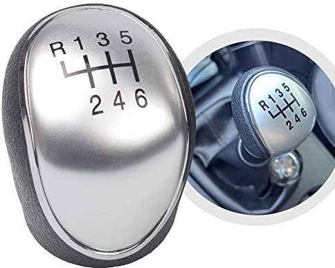Hacreyatu 6 Gang Schaltknauf Auto Manuelle Schalthebel Stick Kopf Handball für Hyundai IX35 2012-2016 (Silber)