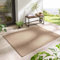 Taracarpet In- & Outdoor Teppich Wetterfest Wohnzimmer Balkon Küchenteppich Flachgewebe sisaloptik meliert Einfarbig Uni beige 120x160 cm
