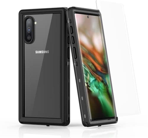 IMEIKONST Samsung Galaxy Note 10 Plus IP68 Waterproof Case, Heavy Duty Front and Back Cover Full Body 360° Protective Shockproof Underwater Dustproof Armor Case for Samsung Note 10 Plus. Black FS