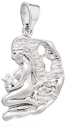 NKlaus Kettenanhänger Sternzeichen Jungfrau 925 Silber Zirkonia weiß Zodiac Horoskop 14152