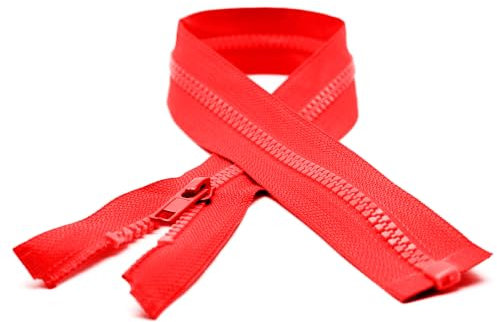 DOJA Barcelona | Cerniere Lampo | Pack 10 | 210mm | Cerniera Lampo 5 Rossa | Cerniera per Vestiti, Borse | Cerniere a Metro Plastica | Cerniera a Metro da Cucire | Cerniere Lampo per Giubbotti