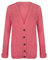 LUXFAB New Womens Everyday Long Sleeve Button Top Ladies Chunky Aran Cable Knit Grandad Cardigan UK Size 8-26 Coral