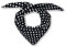 Soul-Cats Polka Dots Damen Halstuch Kopftuch Bandana, Haarband, Multifunktionstuch, schwarz mit weißen Punkten