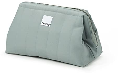 Elodie Details Trousse de Toilette Zip&Go en Toile - Forme Rigide - Change de bébé et Accessoires - Vert Galet