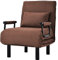 kubeier Schlafsessel 3 in 1, Schlafsofa mit Bettfunktion, Klappsessel mit 6 stufig Verstellbarer Rückenlehne&Abnehmbarem Kissen&Armlehnen, Bodenstuhlsofa gepolstert, Liegesessel Haus & Büro,Brown