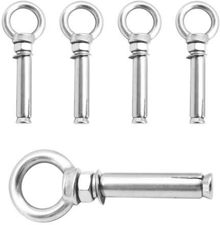 Ruidee 5 Stück Edelstahl Ringschraube Anker M8x80mm Dehnschraube Mit Ring Erweiterung Bolzen Augenschraube Anchor Eye Bolt Expansion Screw für Bauwerke aus Beton und Mauerwerk (PZ-LS/M8*80MM)