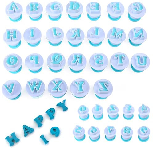 36 Stk Buchstaben Ausstecher FüR Fondant Ausstecher,Zahlen Fondant Ausstecher Backen ZubehöR Alphabet Kuchendekoration BackzubehöR Set Auswerfer Stempel Keks Marzipan(Wiederverwendbar)