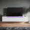 SONNI Mobili Soggiorno bianco lucido, Mobile TV Moderno a Parete o a Pavimento con Illuminazione a led Mobile TV (160x35x30cm) per Soggiorno o Salotto