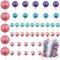 LARDUX Lot de 45 décorations de gâteau en forme de boule – Décorations de gâteaux à faire soi-même – Mini ballons pour anniversaire, fête sirène, fête prénatale – Rose, bleu, violet Violet/Rose/Bleu