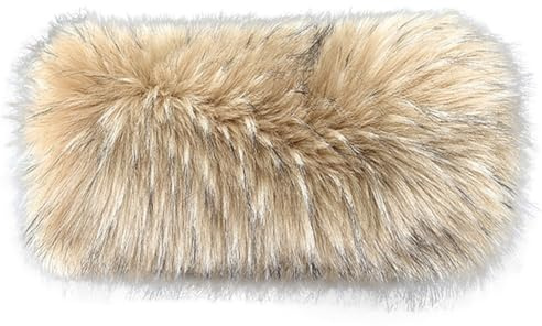 URFEDA Kunstpelz Hand Muffs Damen,Kunstfell-Handwärmer mit Umhängeband Winter Plüsch Handwärmer Kunstfell Winter Muffs Armwärmer Kunstpelz Hand Muffs für Mädchen Frauen Männer, 40 cm x 20 cm