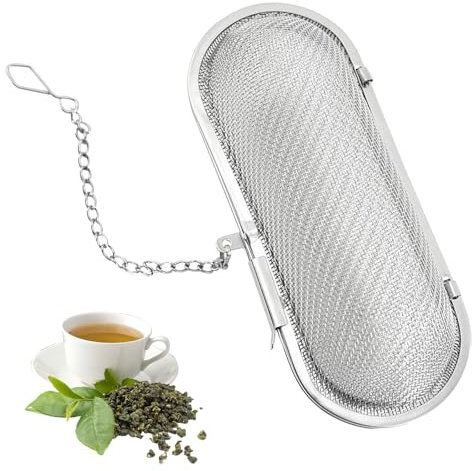 Boule à The Original, Passoire à Epices, Boules à Epices, Longueur 110x45x45mm, La ThéIèRe En Acier Inoxydable Argenté Est Pratique, AdaptéE Au thé En Feuilles Et à La Cuisine Quotidienne.
