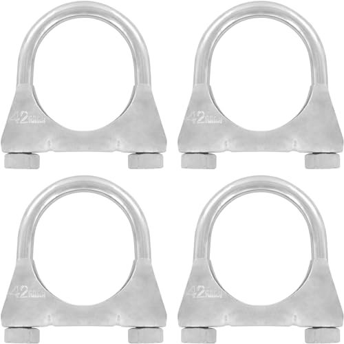 4er Set Edelstahl Bügel Schellen M8 x 42mm extrem belastbare Montageschellen stainless steel heavy duty (4 Stk. M8 x 42mm)