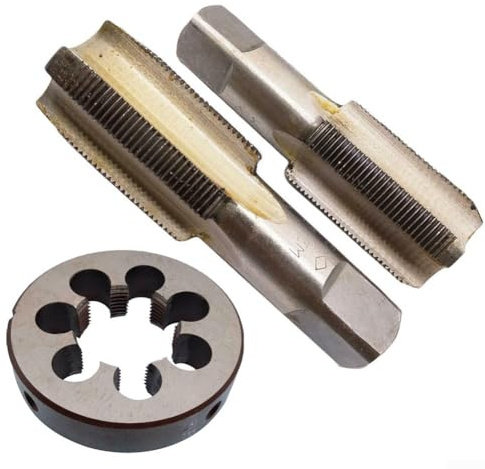 Gewindeschneider-Set, 3-teilig, Edelstahl, M30 x 1,5 mm, Kegel und Gewindebohrer und M30 x 1,5 mm, metrisches Gewinde, Rechtshänder