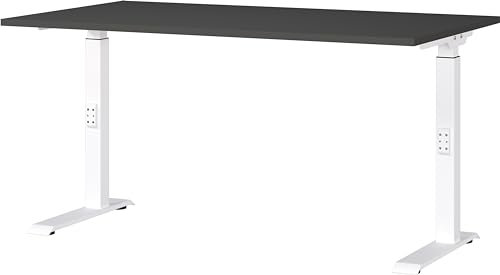 Germania Schreibtisch 7904-569, in Graphit/Weiß, me. höheneinst., 140 x 91 x 80 cm (BxHxT)