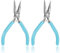 2 Stück Spitzzange, Abeillo 6 Zoll Lange Spitzzangen, Flache Schmuckzange, Mini Spitzzange, Präzisionszange, Drahtbiegezange für Bastelbedarf zur Schmuckherstellung (Blau)