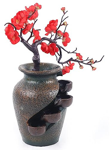 Jarrón de habitación, fuente de agua, cascada, fuente de mesa, fuente en cascada, fuente de mesa, cascada, fuente de escritorio, decoración para dormir, salón, estudio