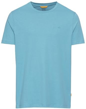camel active Herren Basic Kurzarm T-Shirt mit Rundhalsausschnitt Hellblau, menswear-4XL