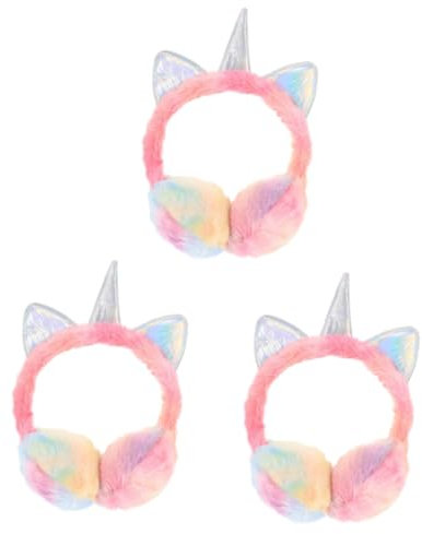 LIFKOME 3pièces Cache-oreilles Sequins Pour Fille Earmuff Hiver Chaud Et Confortable Pour Oreilles Lors Activités Extérieures Design Licorne