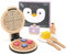 PairPear Wooden Waffle Maker Toy Food Playset, Kids Pretend Play Food Kitchen Accessories, Waffle Iron Cooking Toys, Baking Playset, Toddler Play Breakfast Food Brunch Set Gift for Girls Boys 3+