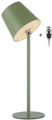 SellTec LED Tischleuchte Akku USB, Flaschenleuchte weiß dimmbar Touchdimmer, IP54 Außen für Garten, Gartentisch, Camping, Balkon oder Terrasse (grün)