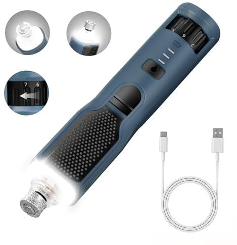 CATPICK 7-Speed Dog Nail Grinder & Dog Nail Trimmers for Large Medium Small Dogs Cats Pets Claw Trimmer Quick Sensor and Safety Guard Type-C Rechargeable with 360° LED Lights Pet Nail Trimmer