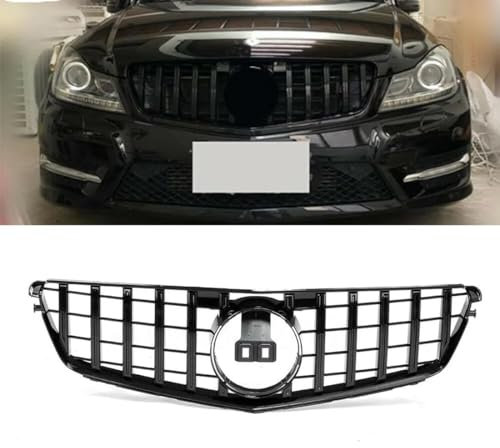 TaoZong Coche Rejilla Parachoques Delantero,para Mercedes Benz W204 C180 C200 GT 2008-2014,Cubierta Rejilla Delantero Accesorios de Decoración Exterior