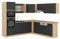 Vicco Eckküche R-Line, Anthrazit Landhaus/Goldkraft Eiche, 237 x 60 cm ohne Arbeitsplatte