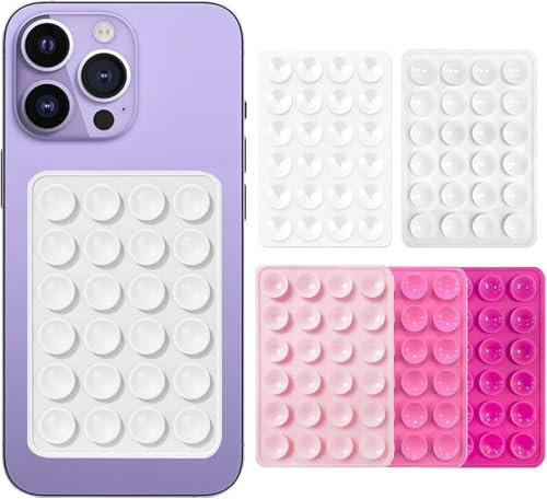 5 Pcs Phone Suction Pad,Silicone Suction Holder,Colourful Sticky Pad Grip Non Slip Silicone Suction Phone Case Sticky Grip for Shower Mirror and Car Selfie