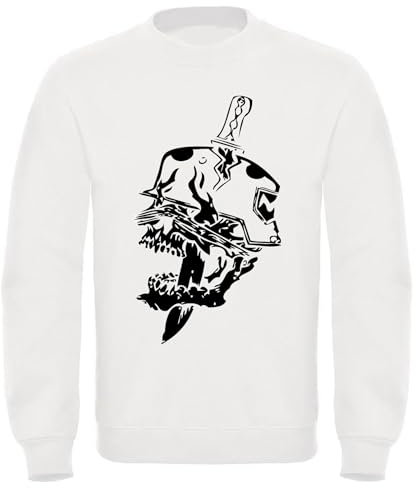 Felpa Girocollo Machete Rap Hip Hop Salmo Uomo Donna Ragazzi Unisex (IT, Testo, S, Regular, Regular, Bianco)