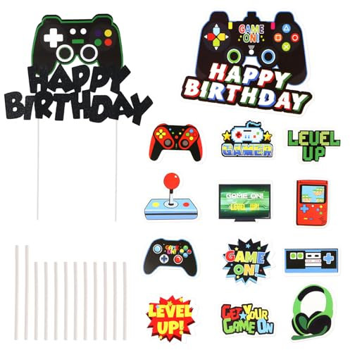 Disnace Decoración Tartas Videojuegos, Adornos Cupcake Consolas Juego, Adornos Para Tartas Videojuegos, Decoración de Fiestas Temáticas de Videojuegos, Gamer Decoracion para Fiestas Temáticas