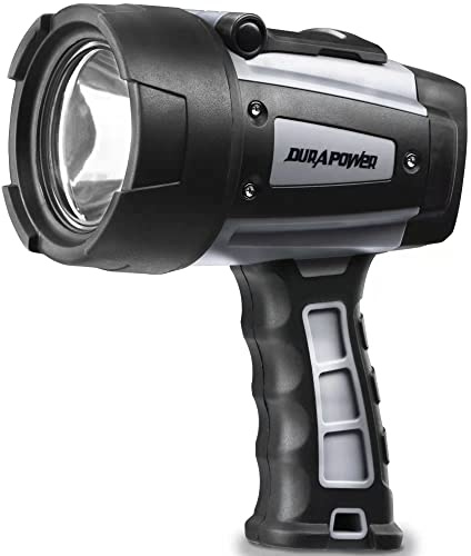 Durapower Projecteur rechargeable, étanche IP68, super lumineux, lampe de poche LED portable pour bateau, chasse, camping