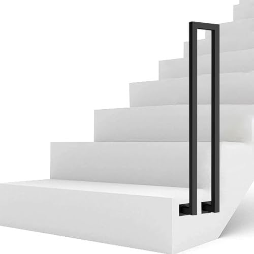 Ringhiera per Gradini Pareti Laterali, Fit 1 Gradino per Ringhiera per Corrimano per Scale Esterne, Corrimano in Ferro Battuto da Giardino Balaustra per Decking Terrazza da Giardi, 1.6ft/50cm