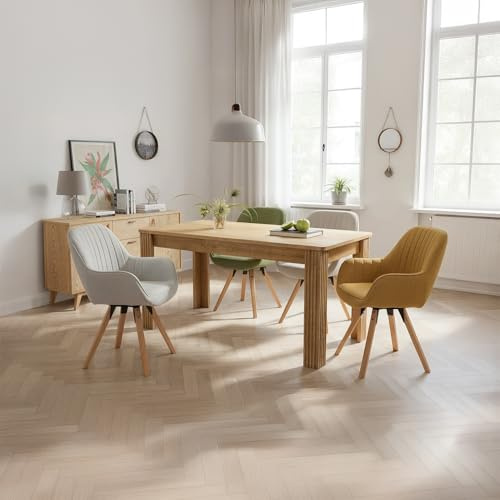 MEUBLE Cosy Esszimmerstühle 4er Set Drehbar 360° Küchenstühle Skandinavisch mit Rückenlehne, Bequeme Sitzfläche, Modernes Design, Bunt