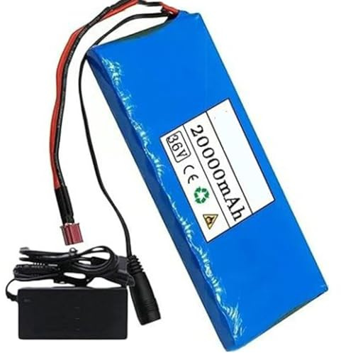 36V 20Ah 10S1P Batteries pour vélos électriques Boîtier en PVC étanche Batterie Lithium-ION Rechargeable Convient aux trottinettes et draisiennes électriques 36V 20Ah,T+DC