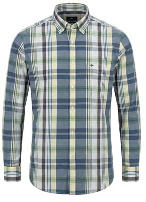 FYNCH-HATTON Hemd aus Baumwolle mit Karomuster und Button-Down-Kragen