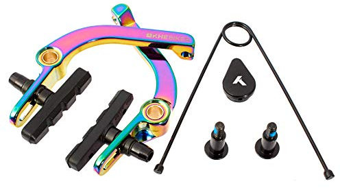 KHE BMX U-Bremse U-Brake 7005 Aluminium Oil Slick mit Springhanger Feder nur 188g
