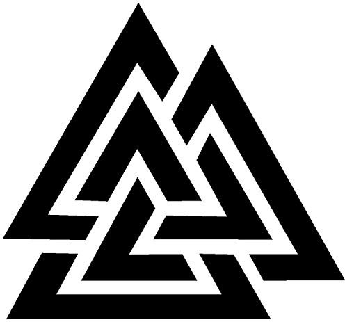 Samunshi® Aufkleber Valknut Vikings Wikinger für Auto Motorrad in 13 Größen und 25 Farben (4x4cm schwarz)