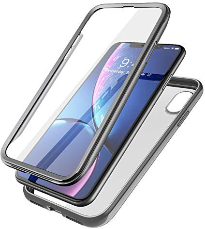 SUPCASE Unicorn Beetle Electro Series Plating Polished Metallic Slim Hybrid Full-Body Protective Case with Built-in Screen Protector Case for iPhone Xs 2018/X 2017, Black