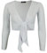 New Womens Ladies Plus Size Tie Front Bolero Cropped Shrug Top Cardigan 8-26 White 20-22
