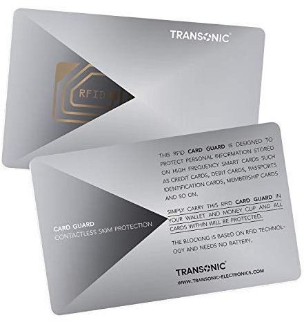 Transonic RFID-/NFC-blockierende Geldbörse | 6 Kreditkartenfächer | Grau, Kunststoff/Aluminium, Uni-Erwachsene, grau, Minimalistisch