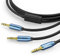 MillSO Audio Verteiler Klinke Y Adapter 3.5mm Stecker auf 2X 3,5mm Stecker mit Vergoldeter Kontakte Audio Aux Splitter für Handy, PC, Lautsprecher und Kopfhörer -2.4m