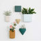 qazwsx Wall Decor Container For Indoor Succulents Cactus,Ceramic Planter Vase Can,Modern Geometric Wall Hanging Planter Basketball With Artificial Flowers E 6-piece