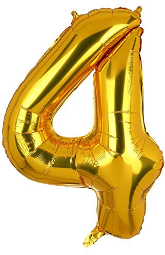 100 CM Groß Gold Zahl 4 Folienballon Luftballon Folien Mylar Riese MäDchen Helium Luftballons Geburtstag Party Deko Lieferungen Baby XXL