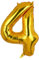 100 CM Groß Gold Zahl 4 Folienballon Luftballon Folien Mylar Riese MäDchen Helium Luftballons Geburtstag Party Deko Lieferungen Baby XXL