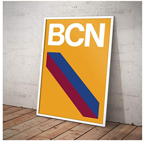 Poster, Motiv: Barcelona, Fußball-Geschenk, modernes geometrisches Design, Wandkunst, Poster