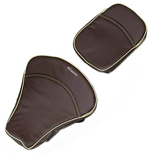 AEspares Passend für Royal Enfield Classic 350 500 Vorder- und Hintersitzbezug, Kunstleder, Braun