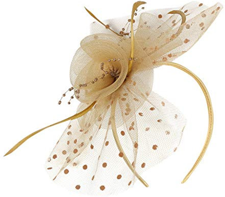 TIMIYUYU Damen Fascinator Hut Blume Mesh Bänder Hochzeit Tea Party Hüte mit Federn Schleier Stirnband Clip Headwear 20er Jahre Feder Haarschmuck Kopfbedeckung für Mädchen und Damen