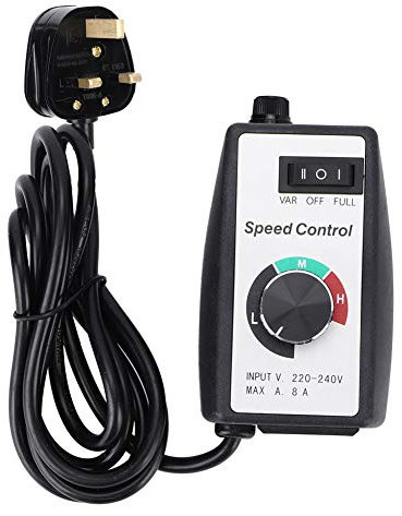 EVTSCAN Electronic Stepless Speed Controller Switch Governor for Motor Blower Duct Fan Heater Control (UK 220V-240V)